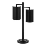 Hampton Bay Brimfield 22 In. Steel Light Matte Black Table Lamp W/metal Shades. Fixed Price $45.55.