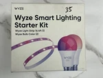 Wyze Smart Lighting Starter Kit A19 Color Bulbs 16' Led Strip New. Fixed Price $35.00.