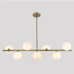 Nddswm 6-LIGHT Modern Chandelier Spherical Anthracite Glass Shade Linear. Fixed Price $85.00.